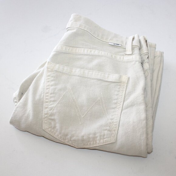 Mother Denim Ditcher Crop in Chalk it Up - Picture 3 of 6